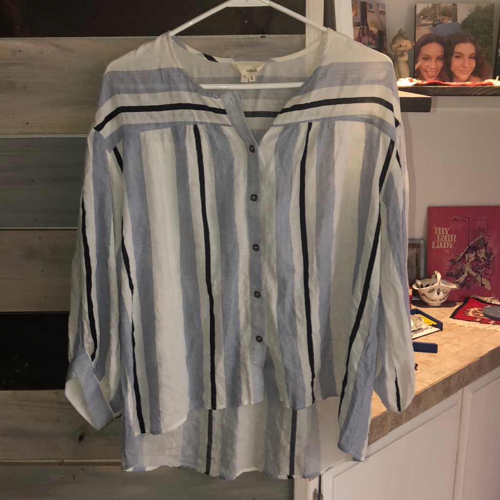 Multicolor Button Down Lightweight Blouse